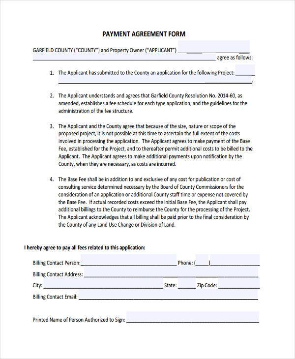 sample payment agreement form1