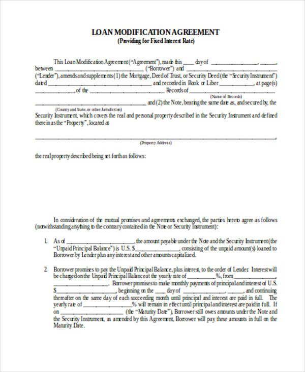 loan agreement extension template