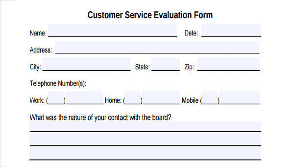 sample service forms