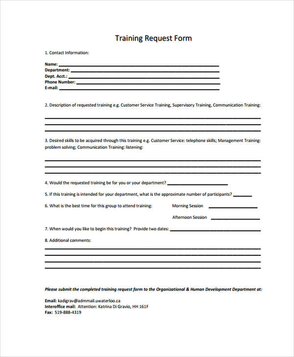 FREE 52+ Request Form Samples, PDF, MS Word, Google Docs, Excel