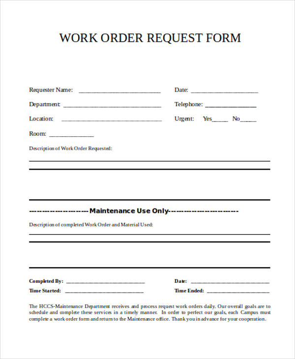 sample work order request form1