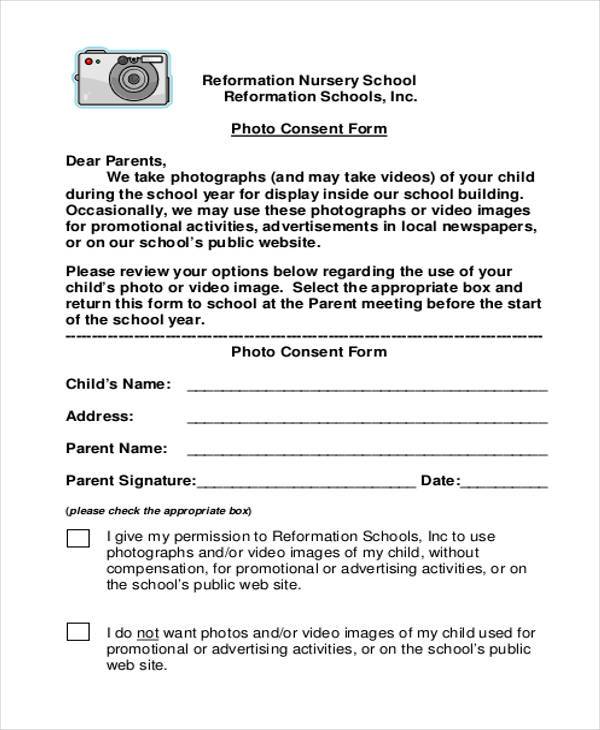 school photo consent form