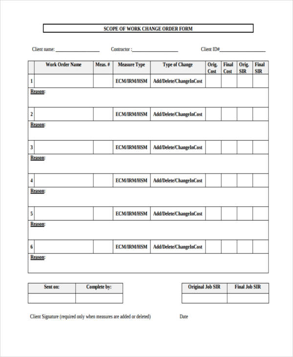 scope of work change order form1