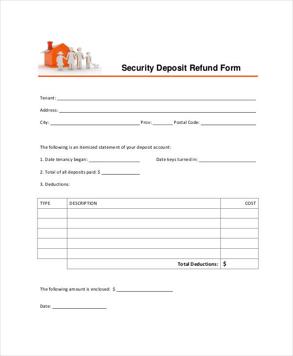 security deposit refund form1
