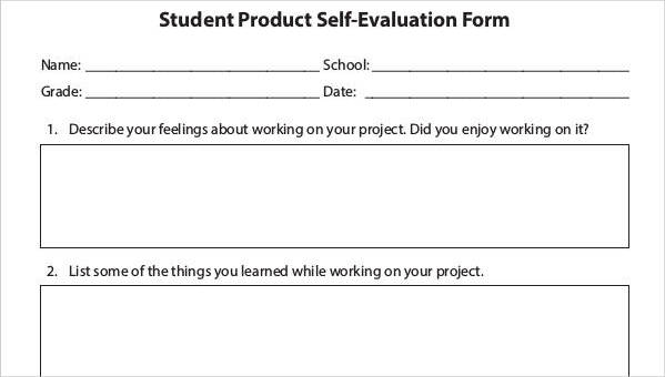 self evaluation forms in pdf