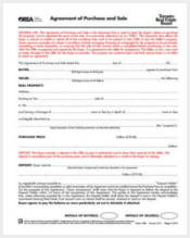 selling house agreement form example