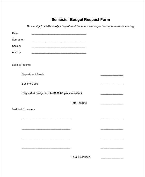 Free 11 sample budget request forms in pdf excel ms word