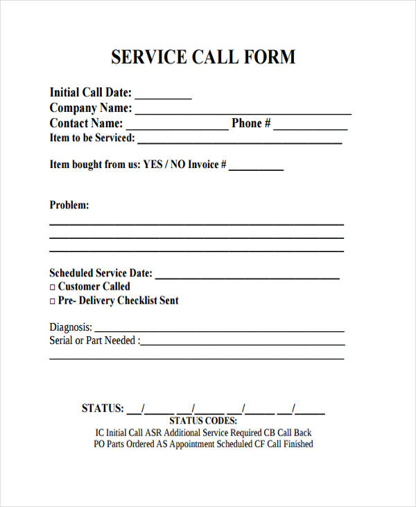 Service Call Template