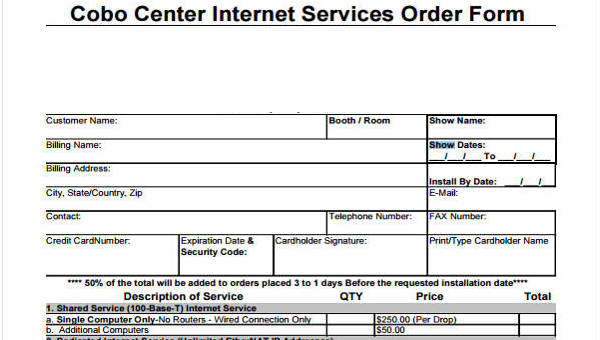 service order forms template 