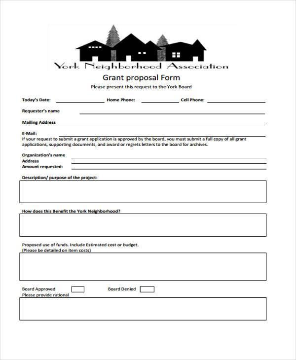 simple grant grant proposal form