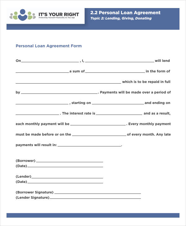 simple personal loan agreement pdf