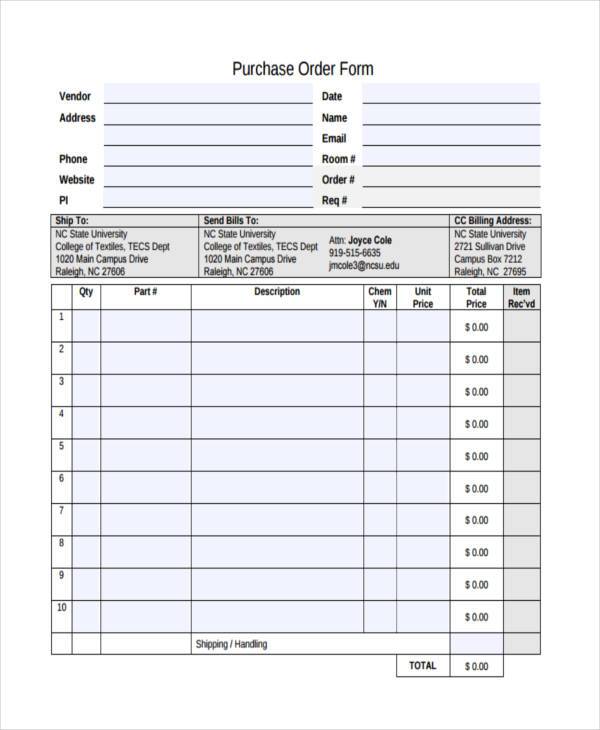 FREE 39+ Blank Order Forms in PDF | MS Word | Excel