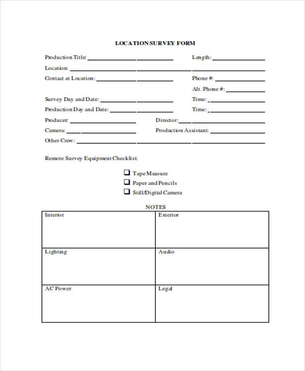 site location survey form