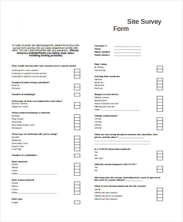 site survey form