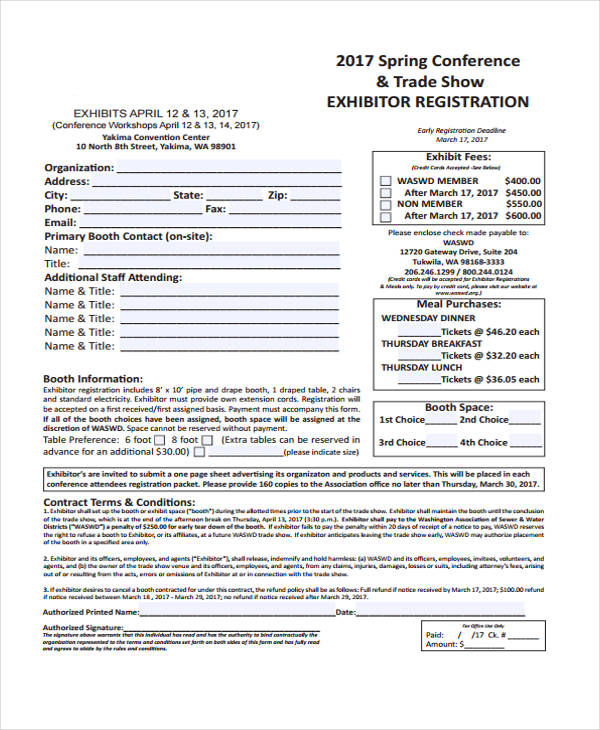FREE 24+ Conference Registration Forms in PDF | Excel | MS Word