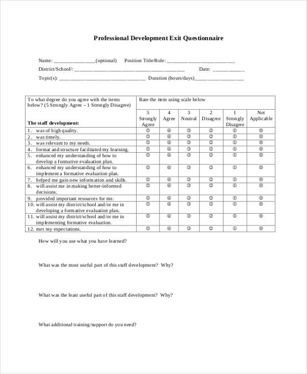 Training Evaluation Form Examples