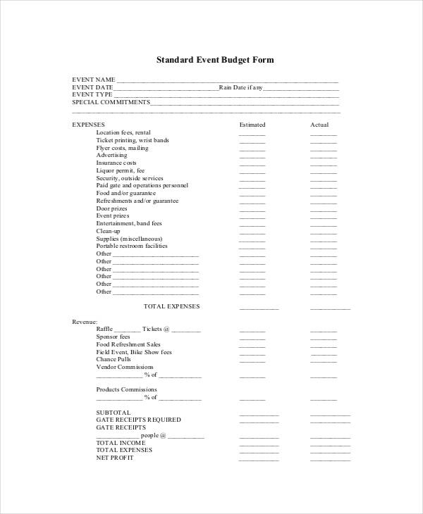 standard event budget form1