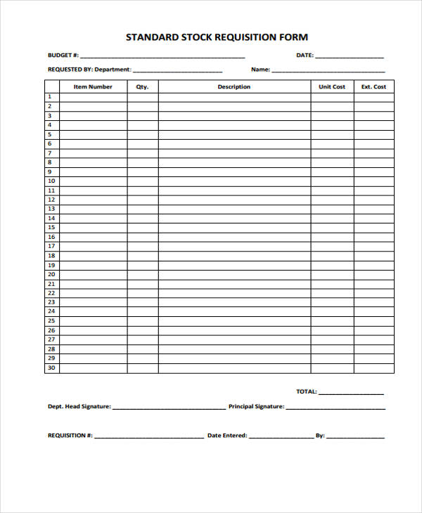standard stock requisition form pdf2