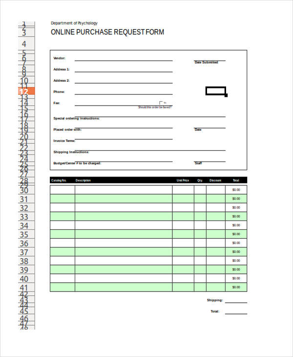 FREE 40+ Sample Requisition Forms in Excel | PDF | MS Word