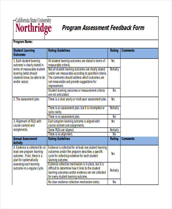 FREE 23+ Student Feedback Forms in PDF | MS Word | Excel