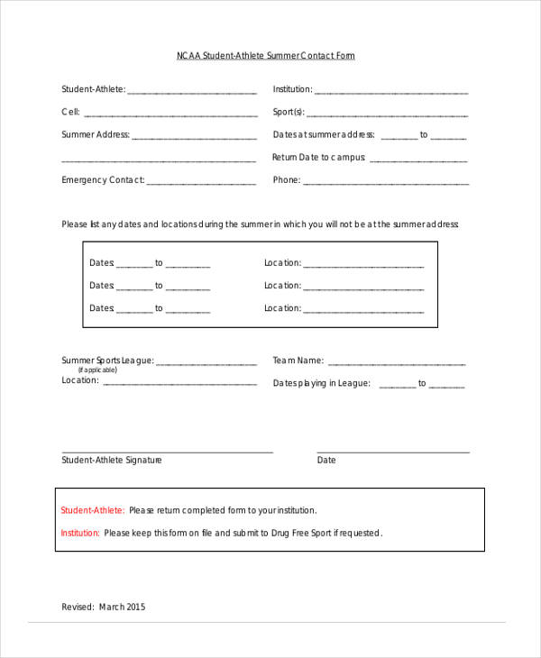 FREE 34+ Emergency Contact Forms in PDF MS Word Excel
