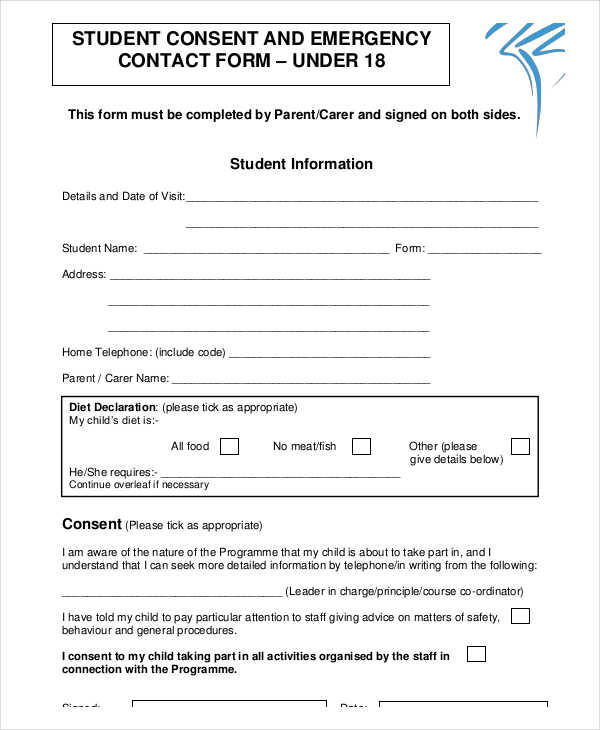 student consent emergency contact form2