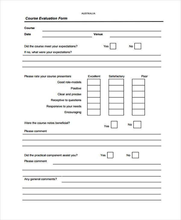 student coursework feedback form