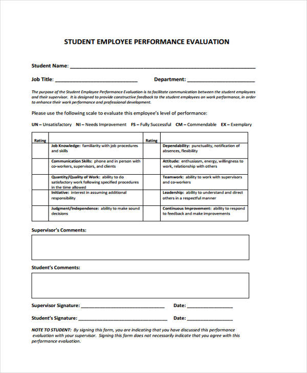 FREE 32+ Employee Evaluation Forms in PDF | MS Word | Excel