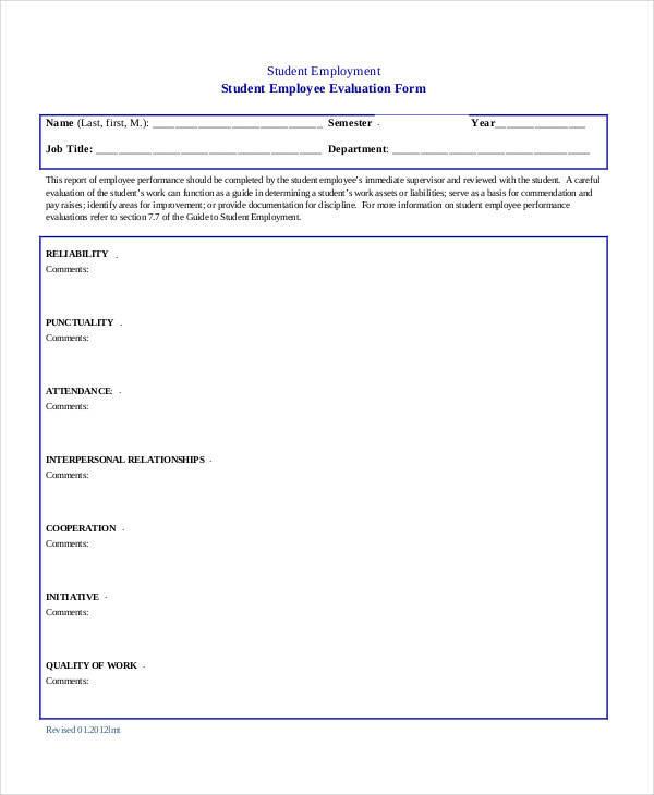 student employment employee evaluation form3