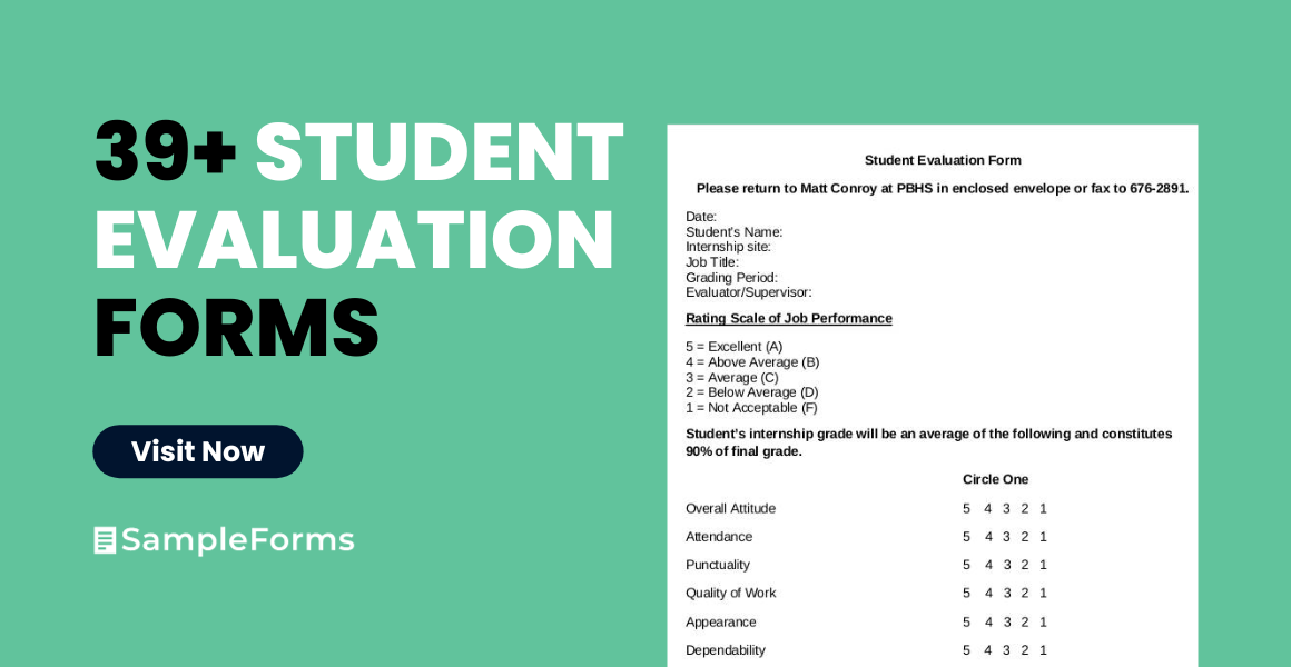 student evaluation forms