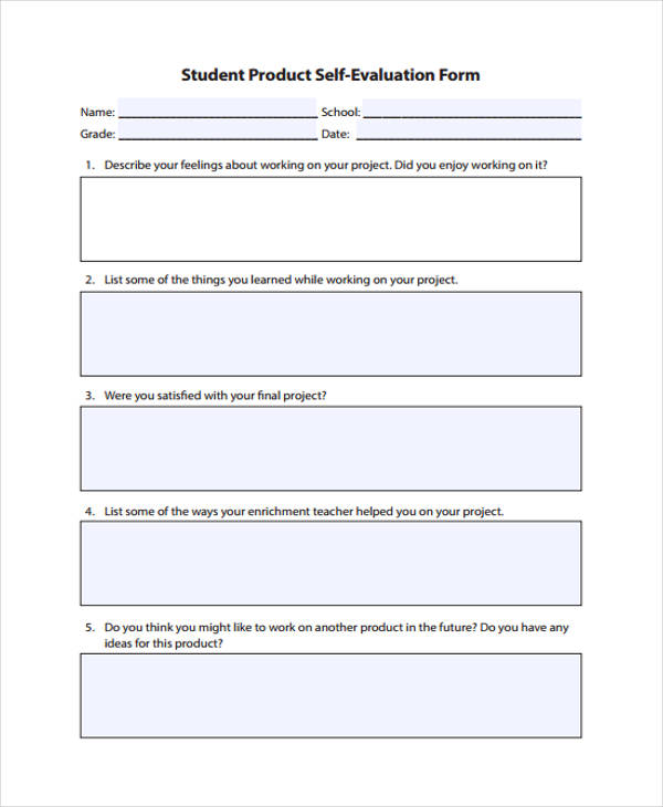 student product self evaluation form3