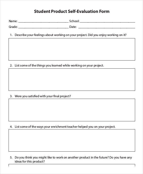 student product self evaluation form5
