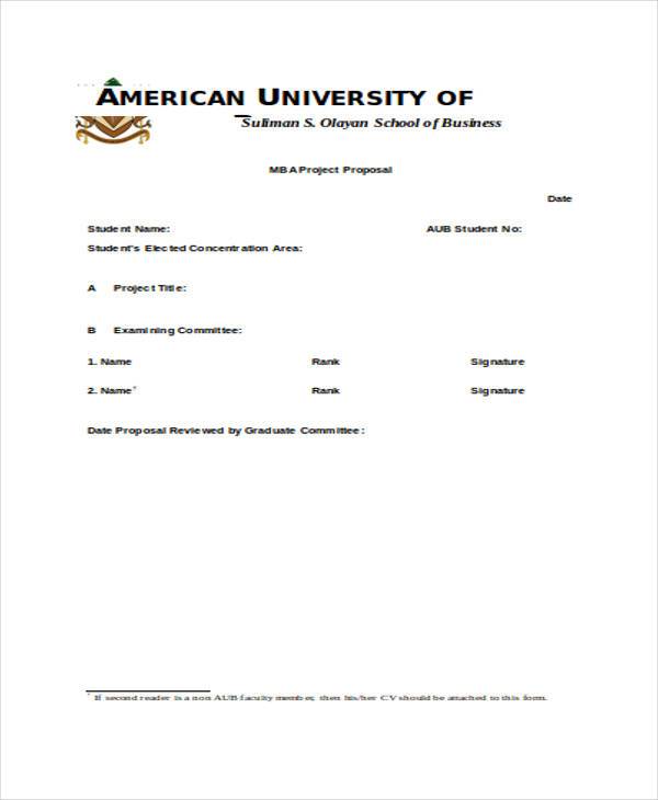 student project proposal form