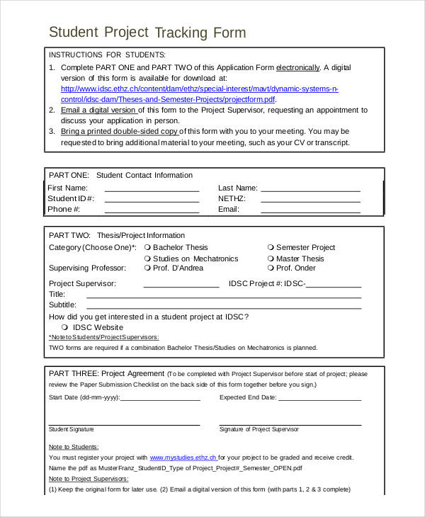 student project tracking form1