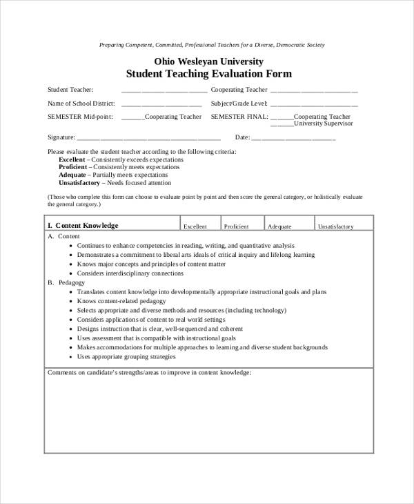 student teaching assessment feedback form4