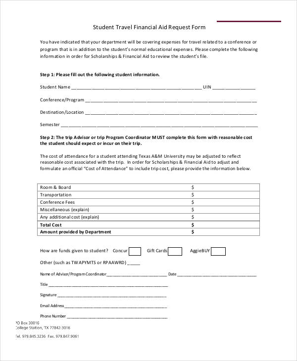 student travel financial aid request form1