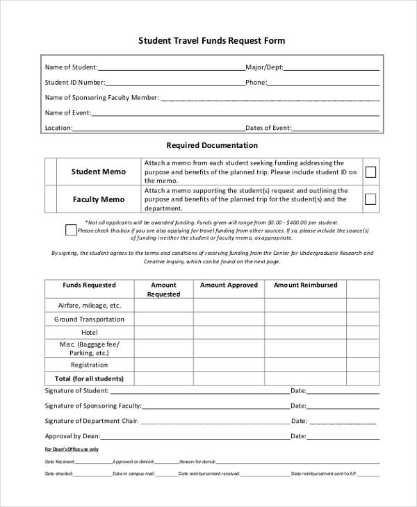 student travel funds request form1