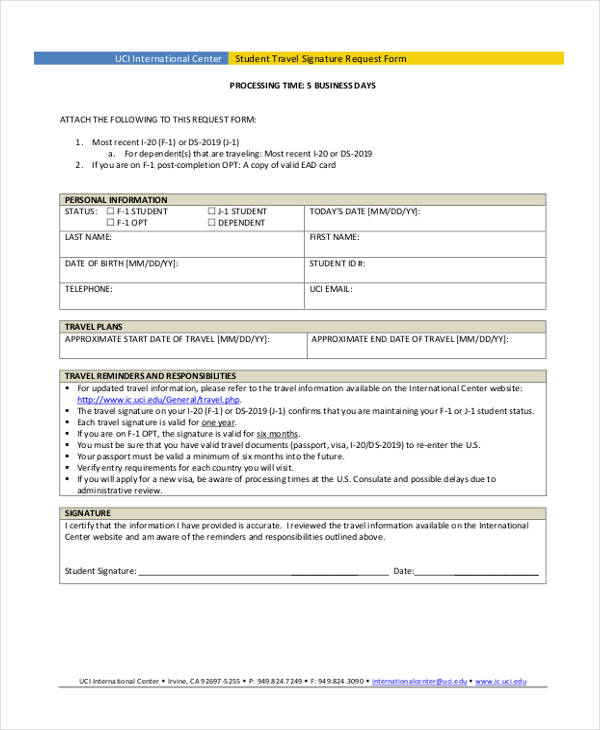 FREE 47+ Sample Travel Request Forms in PDF MS Word Excel