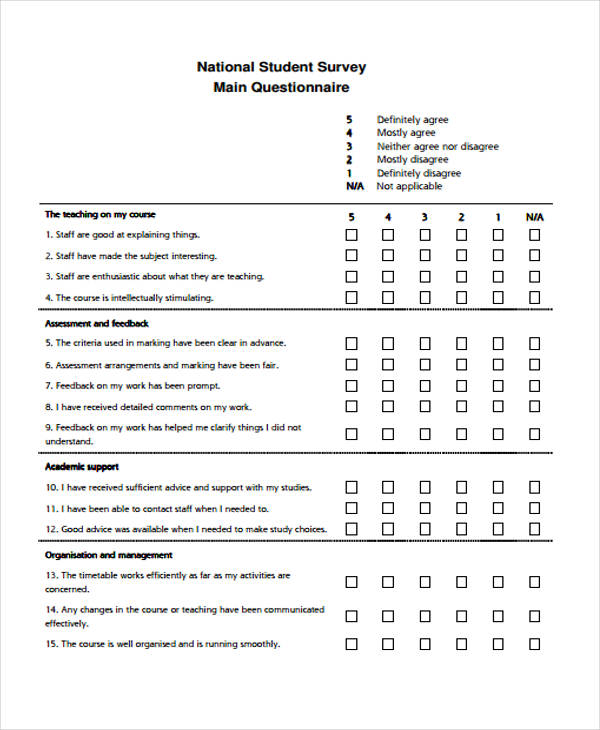 post secondary education survey questions