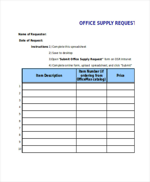 supply requisition form template