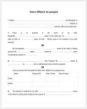 sworn affidavit for passport