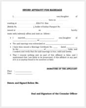 sworn affidavit form for marriage