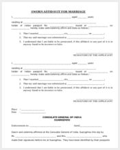 sworn affidavit form for marriage1