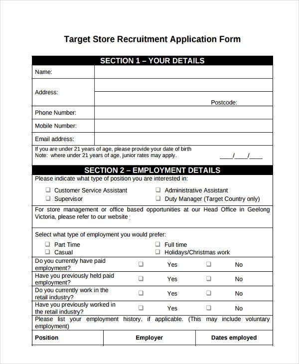 FREE 32+ Simple Job Application Forms in PDF MS Word Excel