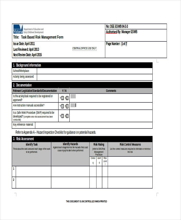 task risk management assessment form1