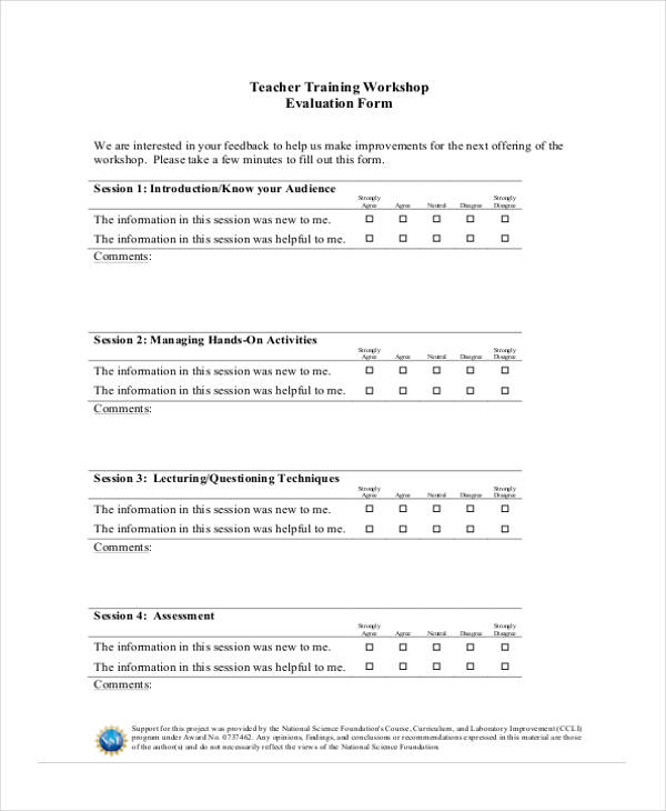 FREE 21+ Training Evaluation Forms in PDF MS Word.