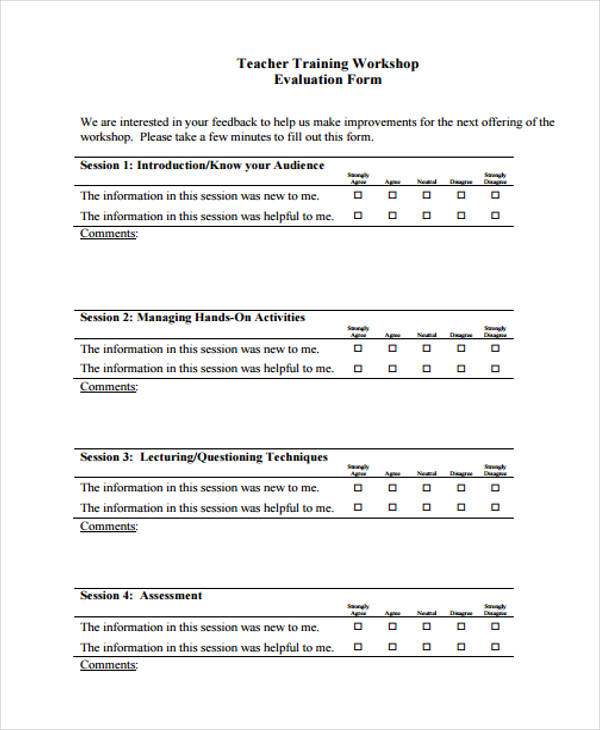 teacher workshop training evaluation form1
