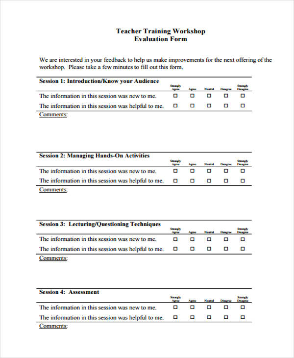 FREE 25+ Sample Training Evaluation Forms in PDF | MS Word