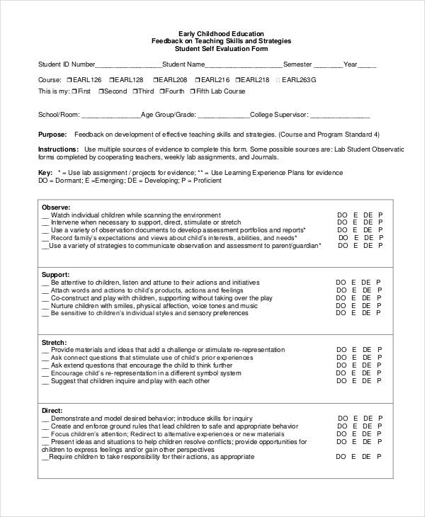 FREE 27+ Teacher Evaluation Forms in PDF | MS Word