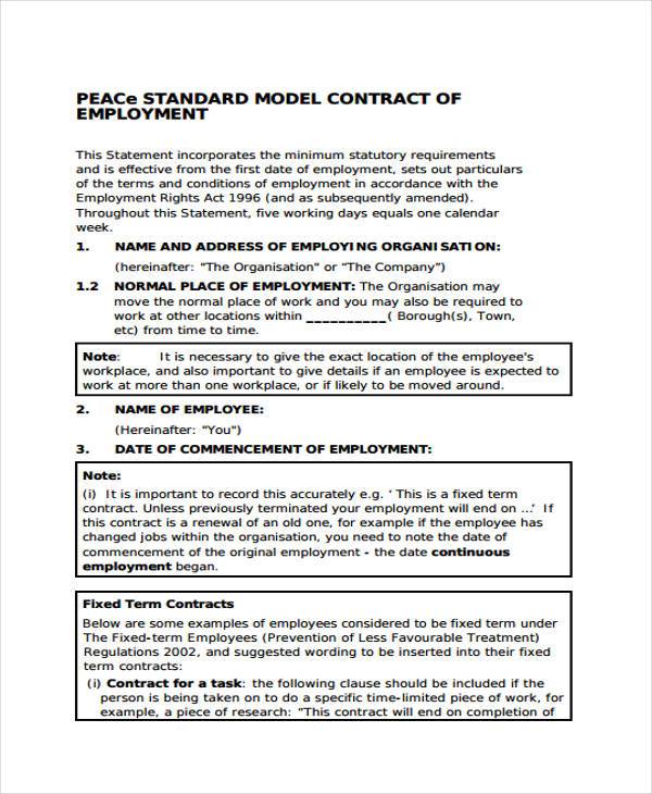 temporary employment contract form2